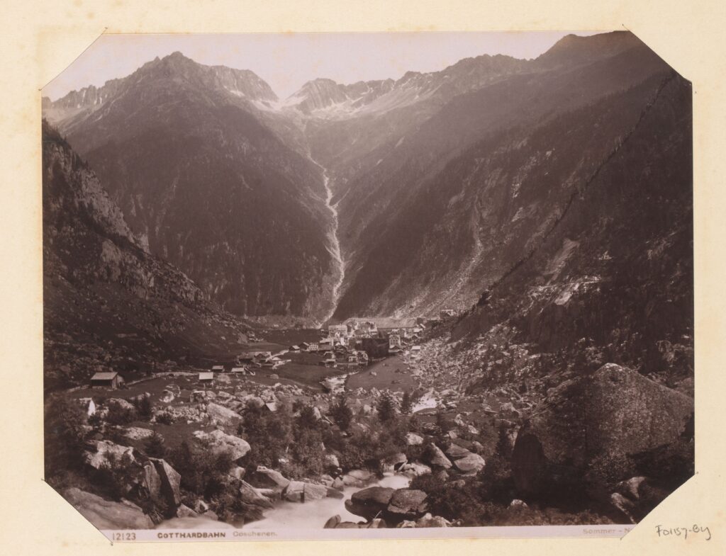 Motiv: «Gotthardbahn bei Göschenen», Foto von Giorgio Sommer, um 1885–1892 (Albuminabzug)